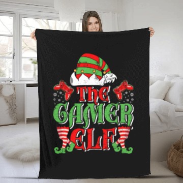 Discover Christmas Gamer Elf Video Games X-Mas Fleece Blankets