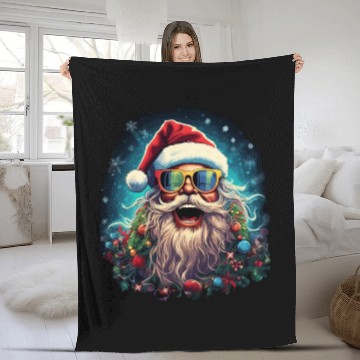 Discover Joyful Santa's LOL Celebration Fleece Blankets