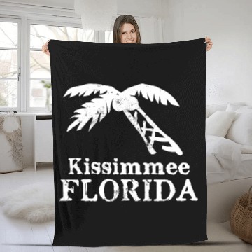Discover Kissimmee Florida Palm Tree Souvenirs Gifts Fleece Blankets
