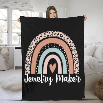 Discover Jewelry Maker Rainbow Leopard Funny Jewelry Maker Fleece Blankets