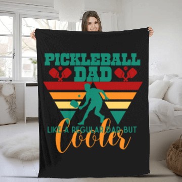 Discover Pickleball dad like a regular Dad but cooler Fleece Blankets