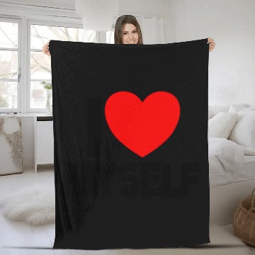 Discover I Love Myself Red Heart Self Love Affirmation Fleece Blankets