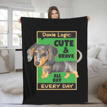 Discover Dachshund Logic Fleece Blankets