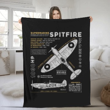 Discover Supermarine Spitfire Fleece Blankets