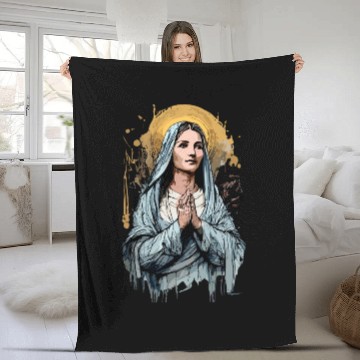 Discover Mary the Mother of Jesus Fleece Blankets