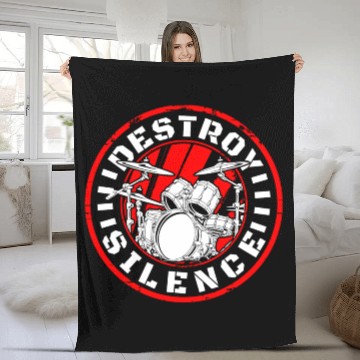Discover Music Rock Music Drums Concert Fleece Blankets