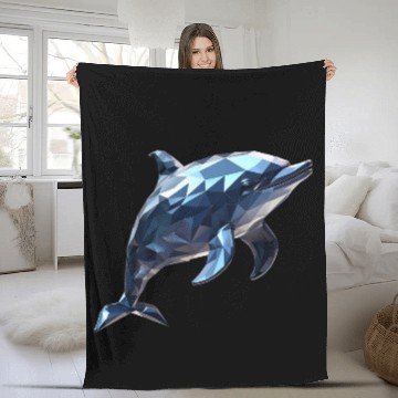 Discover Geometric Style Dolphin Fleece Blankets