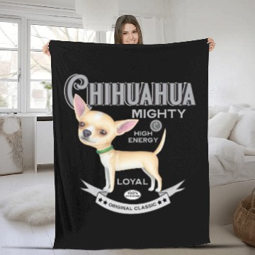 Discover Vintage Chihuahua posing cutely Fleece Blankets