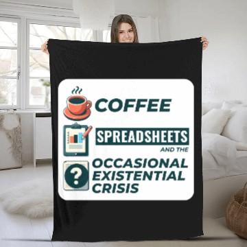 Discover Accountant Bookkeeping Coffee Spreadsheets Funny Fleece Blankets