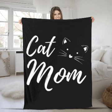 Discover Cat Mom Fleece Blankets Women, Cat Mama Fleece Blankets