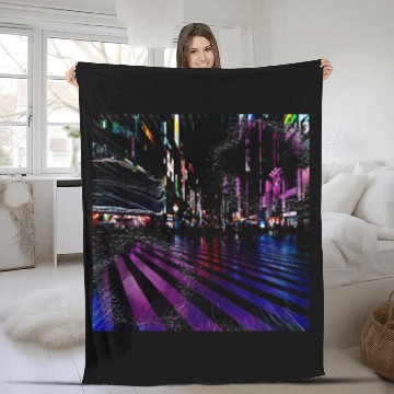 Discover Cyber Punk Fleece Blankets