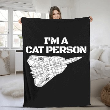 Discover I'm Cat Person F14 Tomcat Fighter Jet Schematicf14 Fleece Blankets
