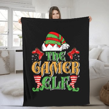 Discover Christmas Gamer Elf Video Games X-Mas Fleece Blankets
