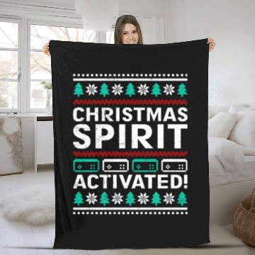 Discover Christmas Spirit Activated! Christmas Gamer Fleece Blankets