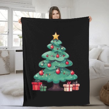Discover Christmas tree Fleece Blankets