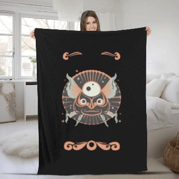 Discover Strange Retro Fish Creature Design Fleece Blankets