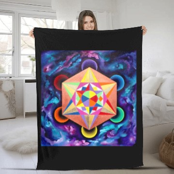 Discover Metatrons Magic Cube Fleece Blankets