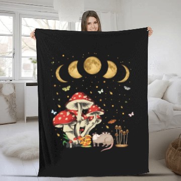 Discover Possum Opossum Lover Owner Goblincore Mushroom Fleece Blankets