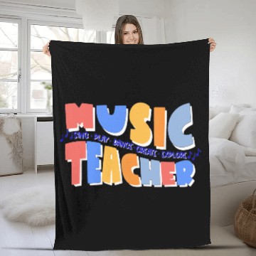 Discover Music Teacher Sing Play Dance Back To School Fleece Blankets