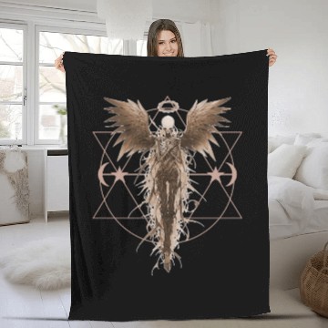 Discover Angel Skeleton Geometric Witchcraft Ethereal Gothi Fleece Blankets