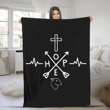 Discover Heartbeat Hope Cross Lamb Christian Symbol Fleece Blankets