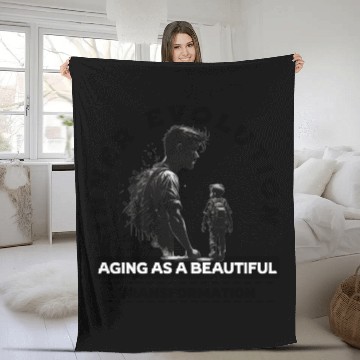 Discover Inner Evolution Aging asa Beautiful Transformation Fleece Blankets
