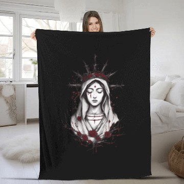 Discover Mary The Blessed Virgin Fleece Blankets