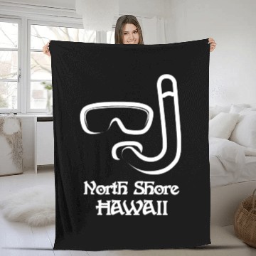Discover North Shore Hawaii Snorkel Souvenirs Gifts Fleece Blankets