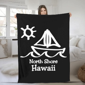 Discover North Shore Hawaii Sailboat Souvenirs Gifts Fleece Blankets