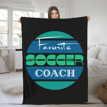 Discover Favorite soccer coach Fleece Blankets