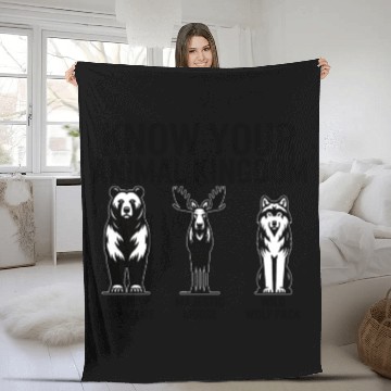 Discover Jungle Fleece Blankets, Know Your Animal Kingdom Bear Moose