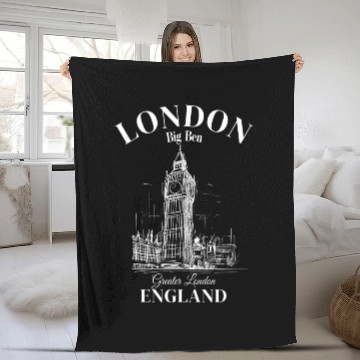 Discover London Big Ben England Fleece Blankets