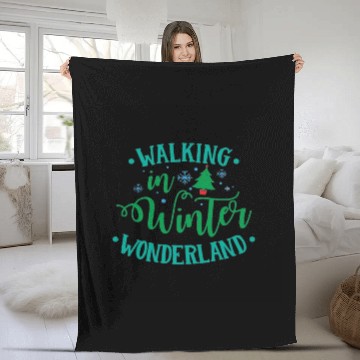 Discover Walking In Winter Wonderland Christmas Merch Fleece Blankets