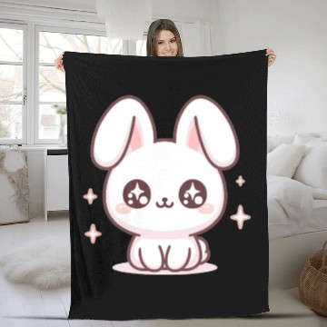 Discover Rabbit Bubble Tea Kawaii Fleece Blankets
