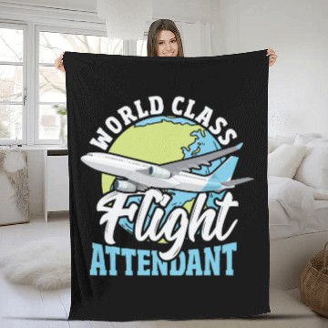 Discover World Class Flight Attendant Aviation Fleece Blankets