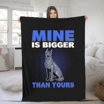 Discover Mine Is Bigger Than Yours Great Dane Dog Lover Fleece Blankets