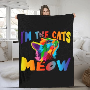 Discover I'm The Cats Meow Fleece Blankets