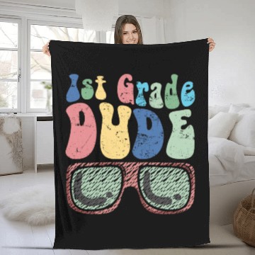 Discover Kindergarten Teacher Funny Student 1st Graduation Fleece Blankets