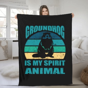 Discover funny Respect the groundhog Fleece Blankets
