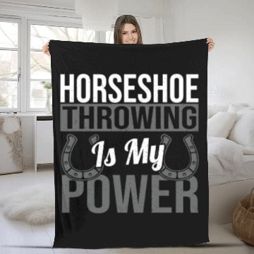 Discover Horseshoe Throwing Is My Power Fleece Blankets
