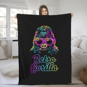 Discover Retro Gorilla Fleece Blankets