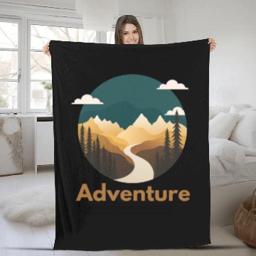 Discover ADVENTURE - HIKING Fleece Blankets