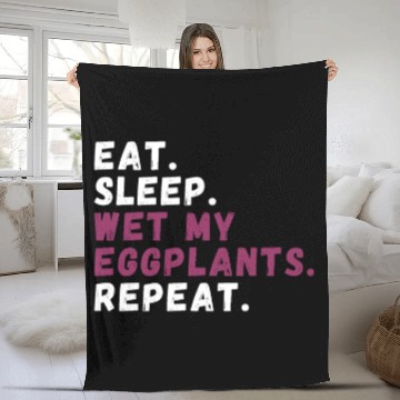 Discover Eggplant Lover Healthy Cuisine Gardening Fleece Blankets