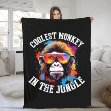 Discover Coolest Monkey In The Jungle Fleece Blankets