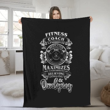 Discover Fitness Instructor Muscle Building Fleece Blankets