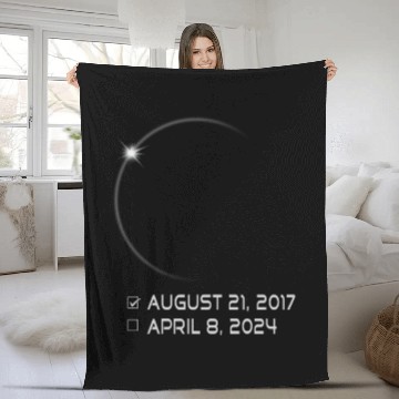 Discover Total Solar Eclipse 2024 USA Totality April 8 2024 Fleece Blankets