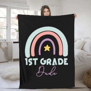 Discover Kindergarten Teacher Funny Student 1st Graduation Fleece Blankets