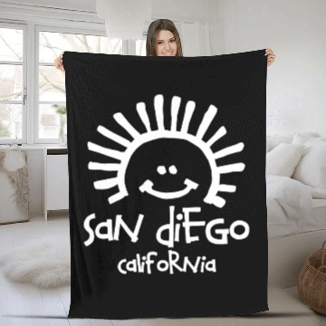 Discover San Diego California Sun Souvenirs Gifts Fleece Blankets