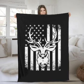 Discover American Flag Deer Whisperer Fleece Blankets