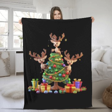 Discover Christmas tree Fleece Blankets